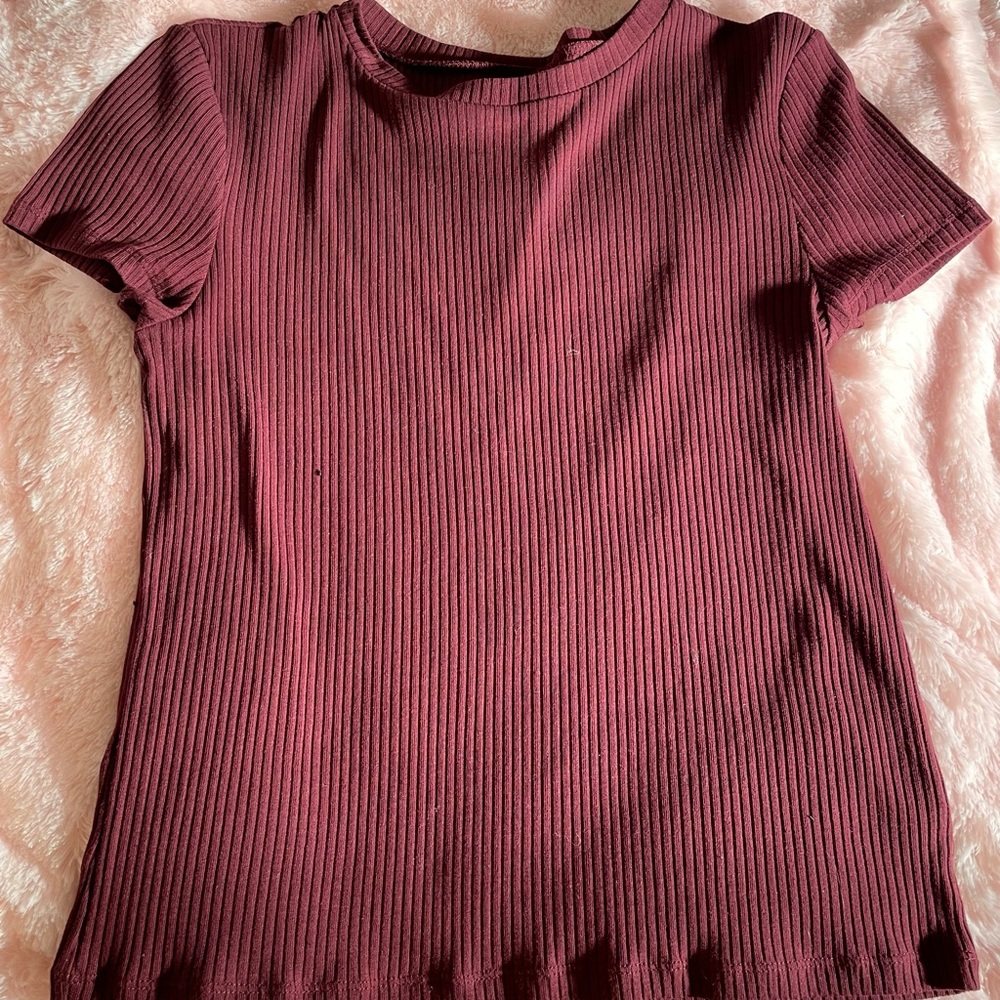 Maroon T Shirt/Crop Top